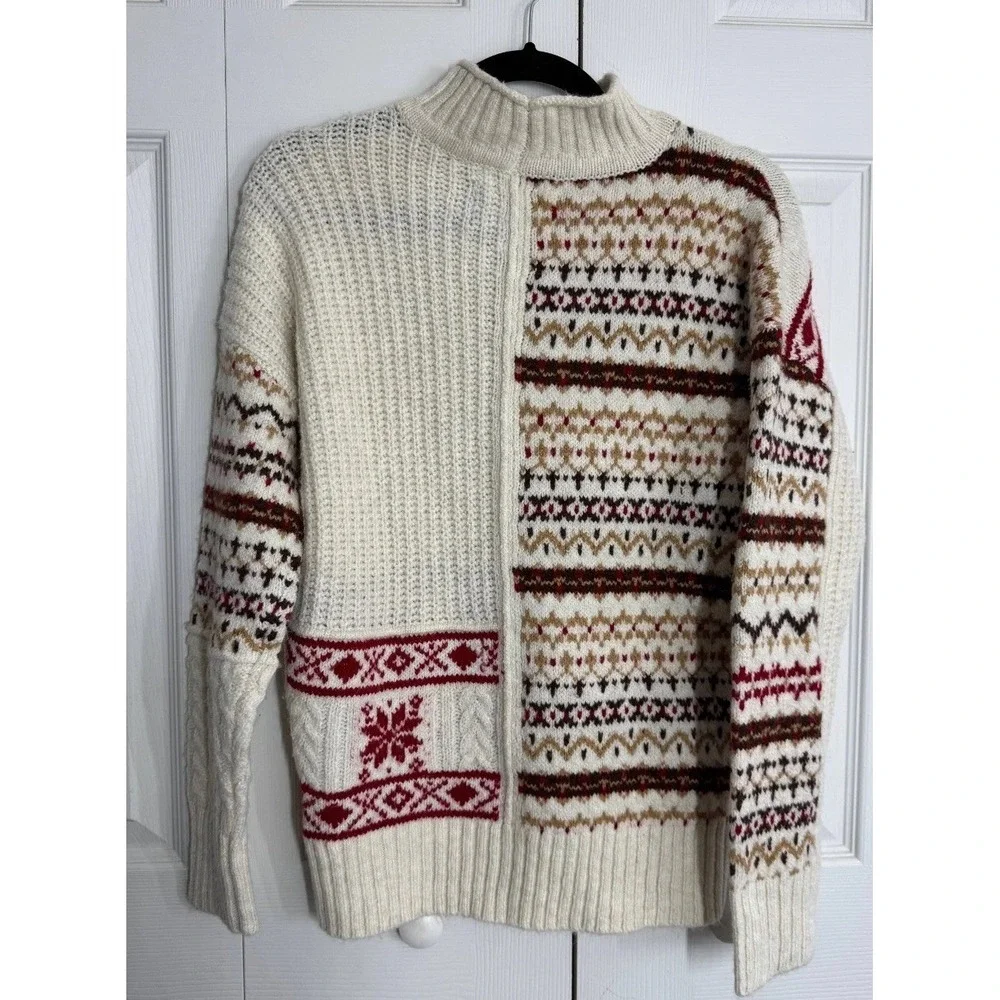 American Eagle Outfitters Cable Sweater Women's XS Vintage Snowflake Long Sleeve